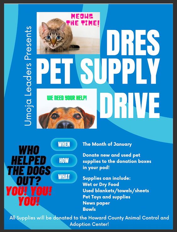 DRES Pet Supply Drive