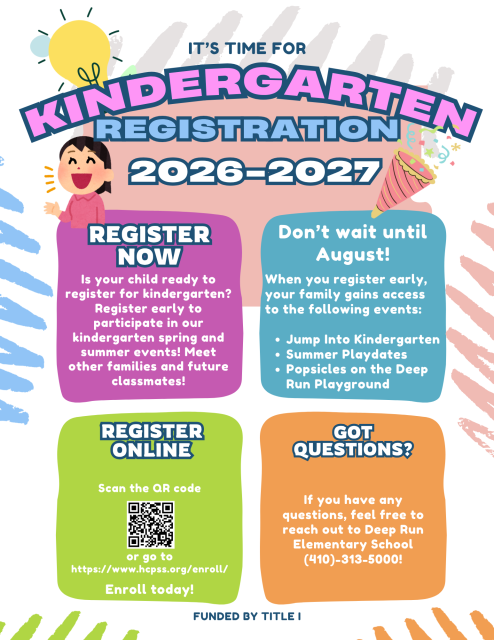 Flyer sharing benefits of registering for Kindergarten early