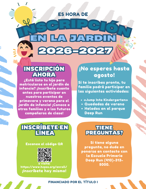 inscripcion en kindergarten ahora!