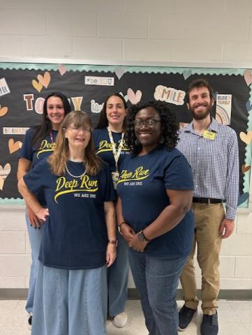 Fifth Grade Team. From bottom left: Dawn Yost and Debra Washington. From top left: Kayla Hendershot, Alison Perez and Gregory Garin Perez